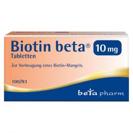Ein aktuelles Angebot für BIOTIN BETA 10 mg Tabletten 100 St Tabletten  - jetzt kaufen, Marke betapharm Arzneimittel GmbH.