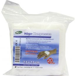 Ein aktuelles Angebot für HÖGA-KOMPRESSEN 7,5x7,5 cm unsteril 8fach 20 St Kompressen  - jetzt kaufen, Marke HÖGA-PHARM G.Höcherl.