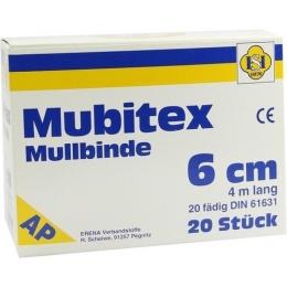 MUBITEX Mullbinden 6 cm ohne Cello 20 St.
