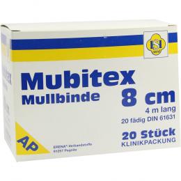 Ein aktuelles Angebot für MUBITEX Mullbinden 8 cm ohne Cello 20 St Binden  - jetzt kaufen, Marke ERENA Verbandstoffe GmbH & Co. KG.