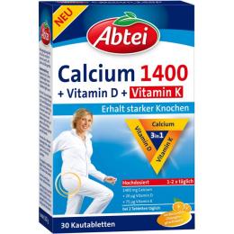 ABTEI Calcium 1400+Vitamin D3+K Kautabletten 30 St.