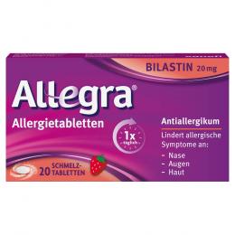 Ein aktuelles Angebot für ALLEGRA Allergietabletten 20 mg Schmelztabletten 20 St Schmelztabletten  - jetzt kaufen, Marke A. Nattermann & Cie GmbH.