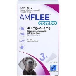 AMFLEE combo 402/361,8mg Lsg.z.Auf.f.Hunde üb.40kg 3 St.