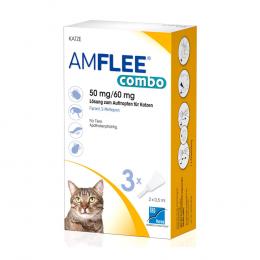 Ein aktuelles Angebot für AMFLEE combo 50/60mg Lsg.z.Auftropfen f.Katzen 3 St Lösung Flöhe, Würmer & Zecken - jetzt kaufen, Marke TAD Pharma GmbH Geschäftsbereich Veterinärmedizin.
