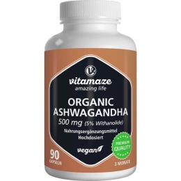 ASHWAGANDHA EXTRAKT 500 mg Kapseln vegan 90 St.