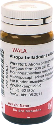 ATROPA belladonna e fructibus D 6 Globuli 20 g
