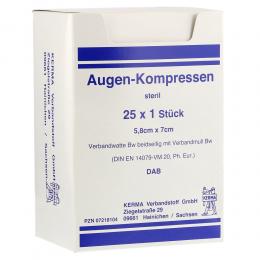 Ein aktuelles Angebot für AUGENKOMPRESSEN 5,8x7 cm steril 25 X 1 St Kompressen Augen & Ohren - jetzt kaufen, Marke KERMA Verbandstoff GmbH.