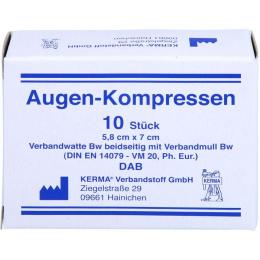 AUGENKOMPRESSEN 5,8x7 cm unsteril 10 St.