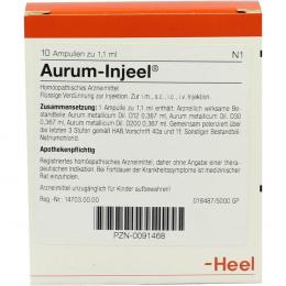 Ein aktuelles Angebot für AURUM INJEEL Ampullen 10 St Ampullen Homöopathische Einzelmittel - jetzt kaufen, Marke Biologische Heilmittel Heel GmbH.