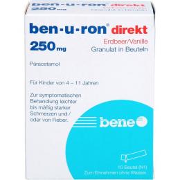 BEN-U-RON direkt 250 mg Granulat Erdbeer/Vanille 10 St.