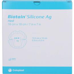 BIATAIN Silicone Ag Schaumverband Ferse 18x18 cm 5 St.