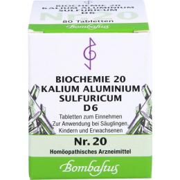 BIOCHEMIE 20 Kalium aluminium sulfuricum D 6 Tabl. 80 St.