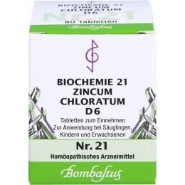 BIOCHEMIE 21 Zincum chloratum D 6 Tabletten 80 St.