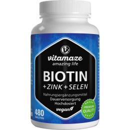 BIOTIN 10 mg hochdosiert+Zink+Selen Tabletten 480 St.