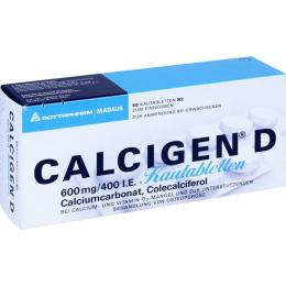 CALCIGEN D 600 mg/400 Kautabletten internationale Einheit 50 St Kautabletten