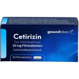 CETIRIZIN Fair-Med Healthcare 10 mg Filmtabl./Gehe 20 St.