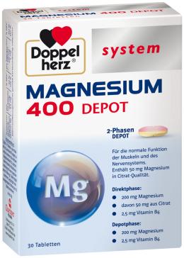 Ein aktuelles Angebot für DOPPELHERZ Magnesium 400 Depot system Tabletten 30 St Tabletten Mineralstoffe - jetzt kaufen, Marke Queisser Pharma GmbH & Co. KG.