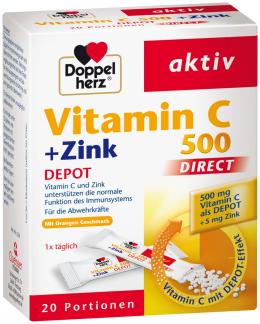 DOPPELHERZ Vitamin C 500+Zink Depot DIRECT Pellets 20 St Pellets