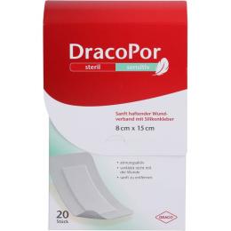 DRACOPOR sensitiv 8x15 cm steril m.Silikonkleber 20 St.