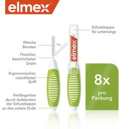 ELMEX Interdentalbürsten ISO Gr.5 0,8 mm grün 8 St Zahnbürste