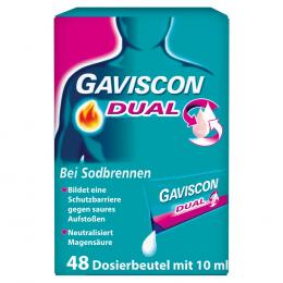 GAVISCON DUAL bei Sodbrennen 48 X 10 ml Suspension zum Einnehmen