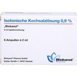 ISOTONISCHE Kochsalzlösung 0,9% Biokanol Ampullen 12 ml