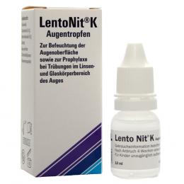 Ein aktuelles Angebot für LENTO NIT K Augentropfen 10 ml Augentropfen Trockene & gereizte Augen - jetzt kaufen, Marke Optima Pharmazeutische GmbH.
