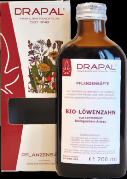 LWENZAHNBLTTER Bio Pflanzensaft Drapal 200 ml