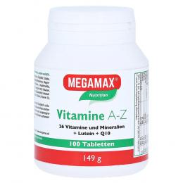 MEGAMAX Vitamine A-Z+Q10+Lutein Tabletten 100 St Tabletten