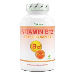 MHD 06/24 Vitamin B12 Triple Komplex - 240 Tabletten - Folat 5-MTHF Quatrefolic®
