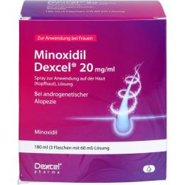 MINOXIDIL Dexcel 20 mg/ml Spray z.Anw.a.d.Kopfhaut 180 ml