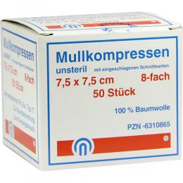 Ein aktuelles Angebot für MULLKOMPRESSEN ES 7,5x7,5 cm unsteril 8fach 50 St Kompressen Verbandsmaterial - jetzt kaufen, Marke FESMED Verbandmittel GmbH.