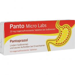 Ein aktuelles Angebot für PANTO Micro Labs 20 mg msr.Tabl.bei Sodbrennen 14 St Tabletten magensaftresistent  - jetzt kaufen, Marke Micro Labs GmbH.