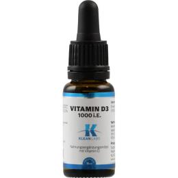 VITAMIN D3 1000 I.E. pro Tropfen KLEAN LABS 15 ml