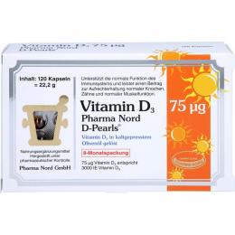 VITAMIN D3 75 µg Pharma Nord D-Pearls Kapseln 120 St.