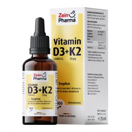 VITAMIN D3+K2 MK-7 Tropfen hochdosiert 25 ml Tropfen zum Einnehmen