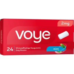 VOYE Mint 2 mg wirkstoffhalt.Kaugummi mit Nikotin 24 St.